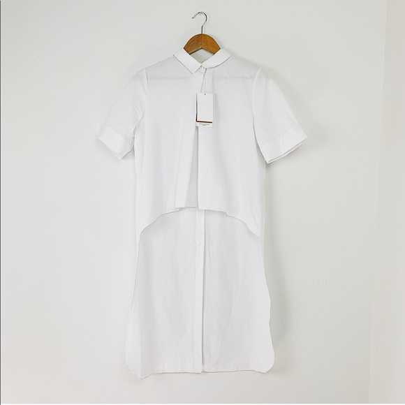 Zara TRF Collared Hi-Lo Top - Picture 3 of 7